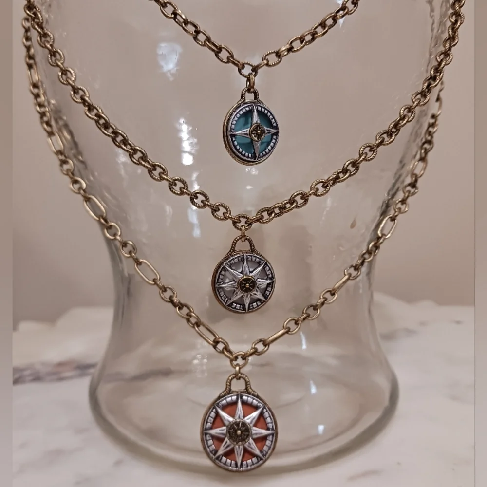 Patricia Nash Compass Triple Drop Necklace - Picture 2 of 9